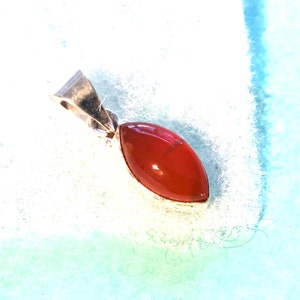 Carnelian Pendant, Silver Pendant,Carnelian Gemstone Pendant, Carnelian Necklace Pear Shape Carnelian