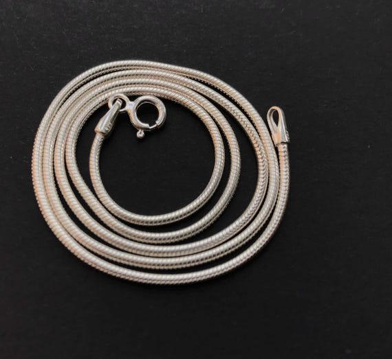 Sterling Silver Snake Chain Necklace: 18 Inch, 1.4mm - Etsy