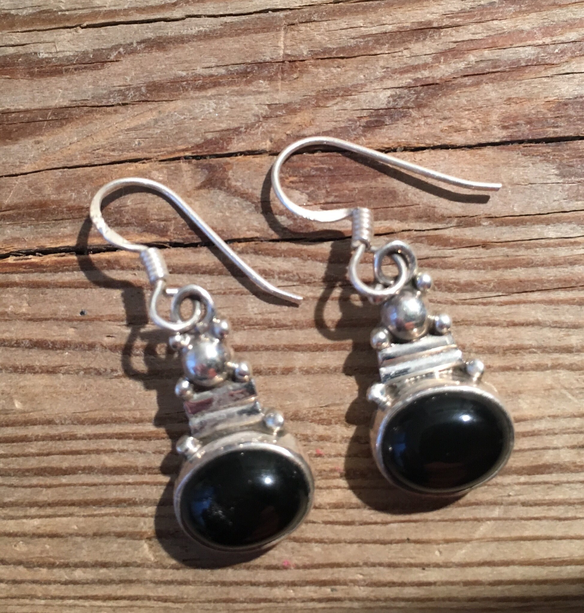 Vintage Black Onyx Earrings...Sterling Silver Etsy