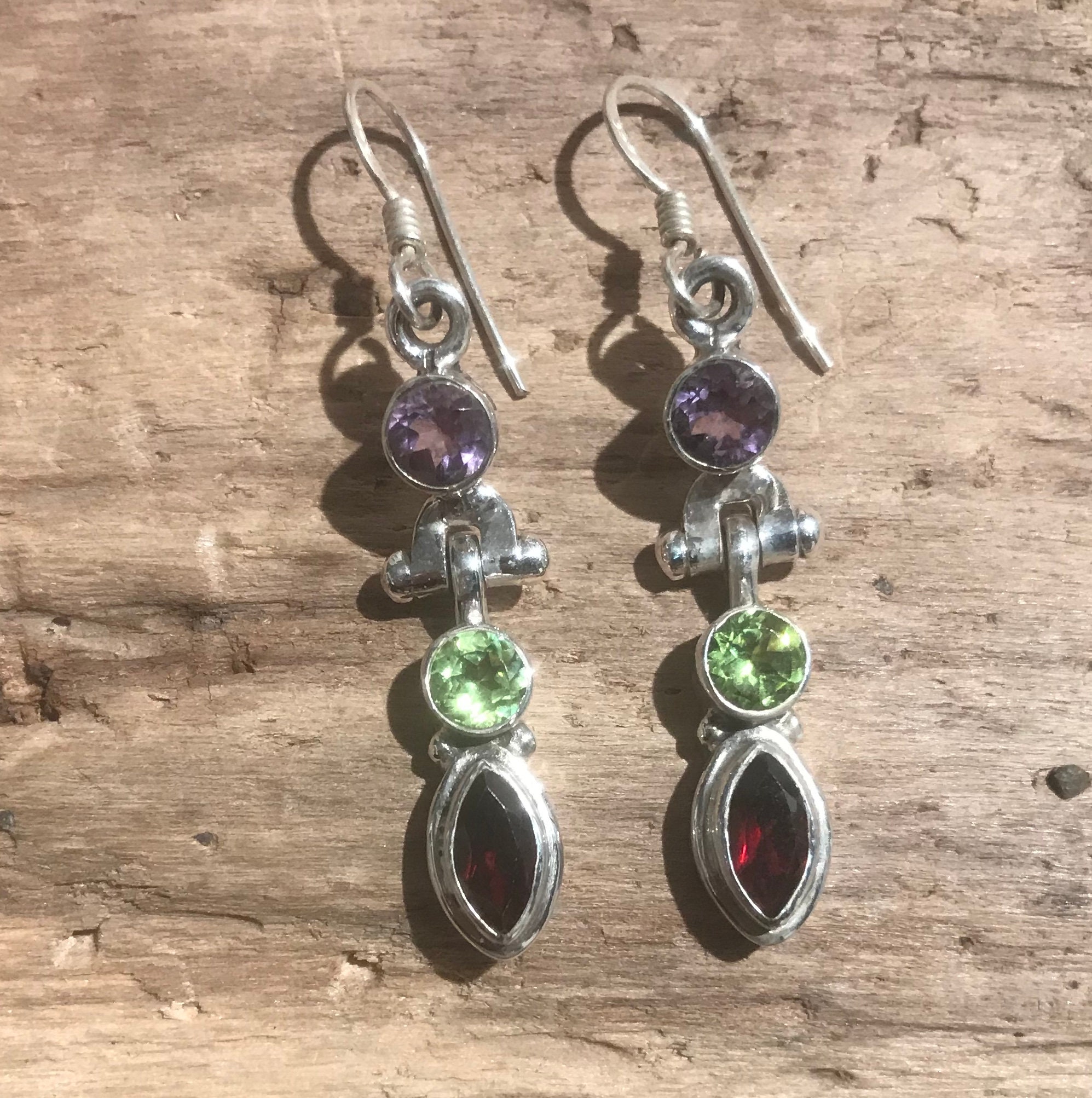 Boucle D'oreille De Création "éventail" En Péridot - Boucle D'oreille