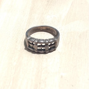 Boho Sterling Silver Ring - Tribal Ethnic Band, Size 7.5