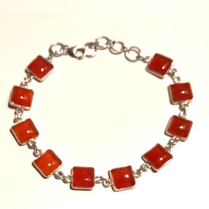 Carnelian Bracelet ,Handcrafted Carnelian Bracelet - Sterling Silver Gemstone Jewelry - Perfect Gift for Her, Unique Carnelian Bracelet