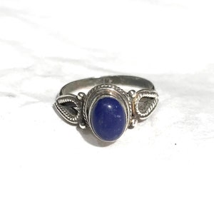 Lapis Ring , Size 6.5 Sterling Silver Ring , Lapis Lazuli Ring , Blue Lapis Stone ,  Lapis Jewelry, Oval Lapis Ring