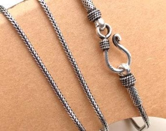 Oxidized Sterling Silver Snake Chain: 26