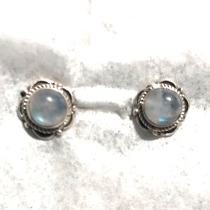 Moonstone Studs-Moonstone Earring,Handmade stud,Sterling Silver stud,Moonstone ,Studs Earring,