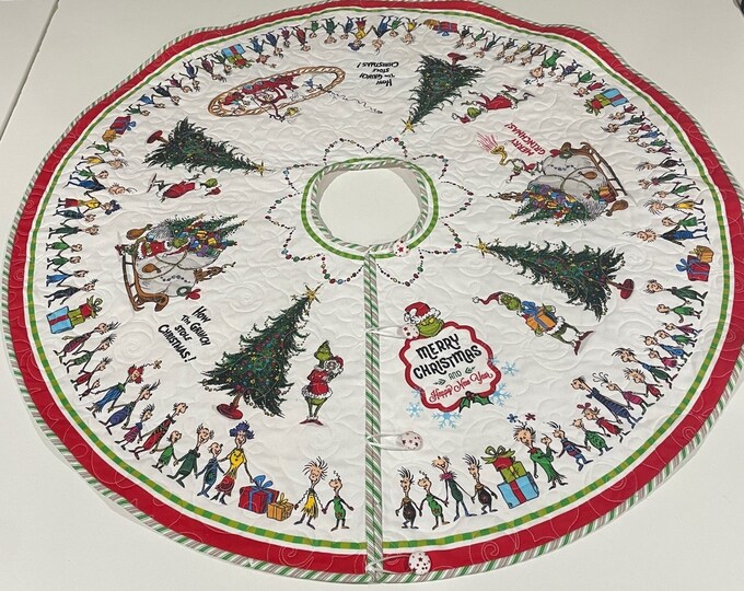 Quilted How the Grinch Stole Christmas Tree Skirt Etsy