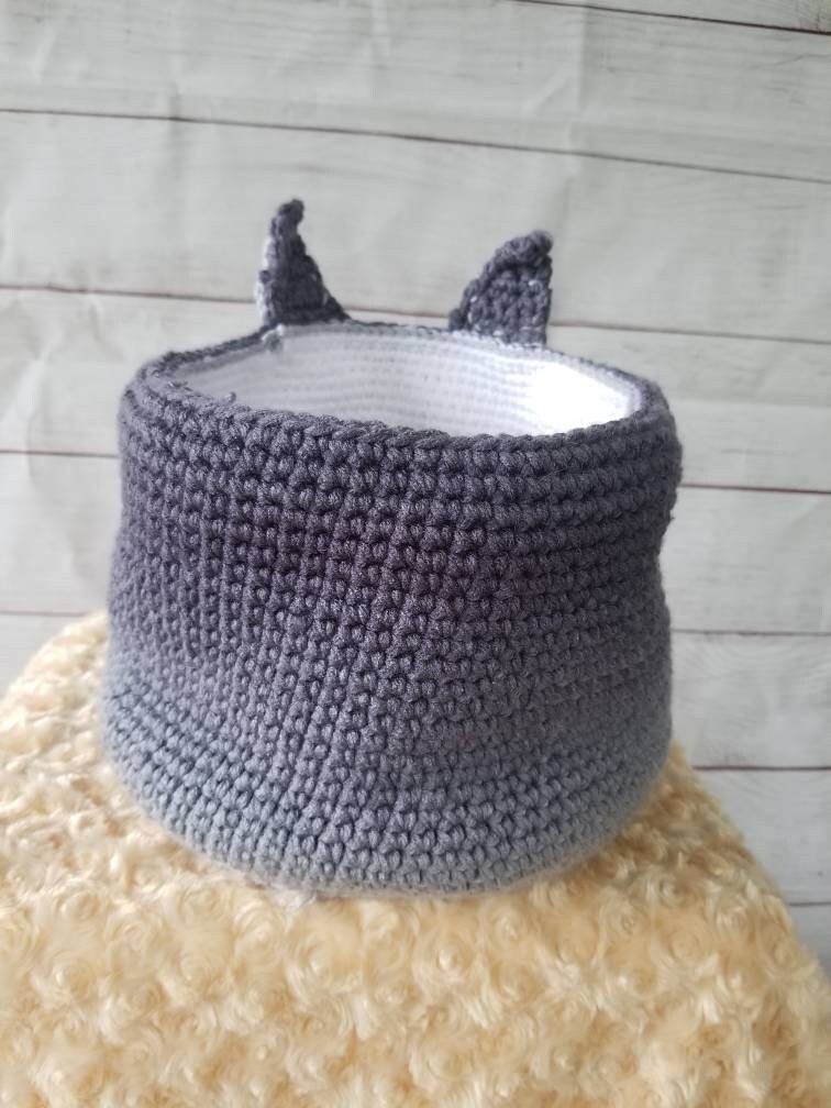 Toy basket sleepy cat toy basket basket for cat toys Etsy