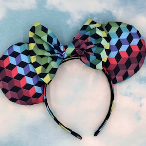 EPCOT Spaceship Earth Inspired Minnie Ears with special night feature