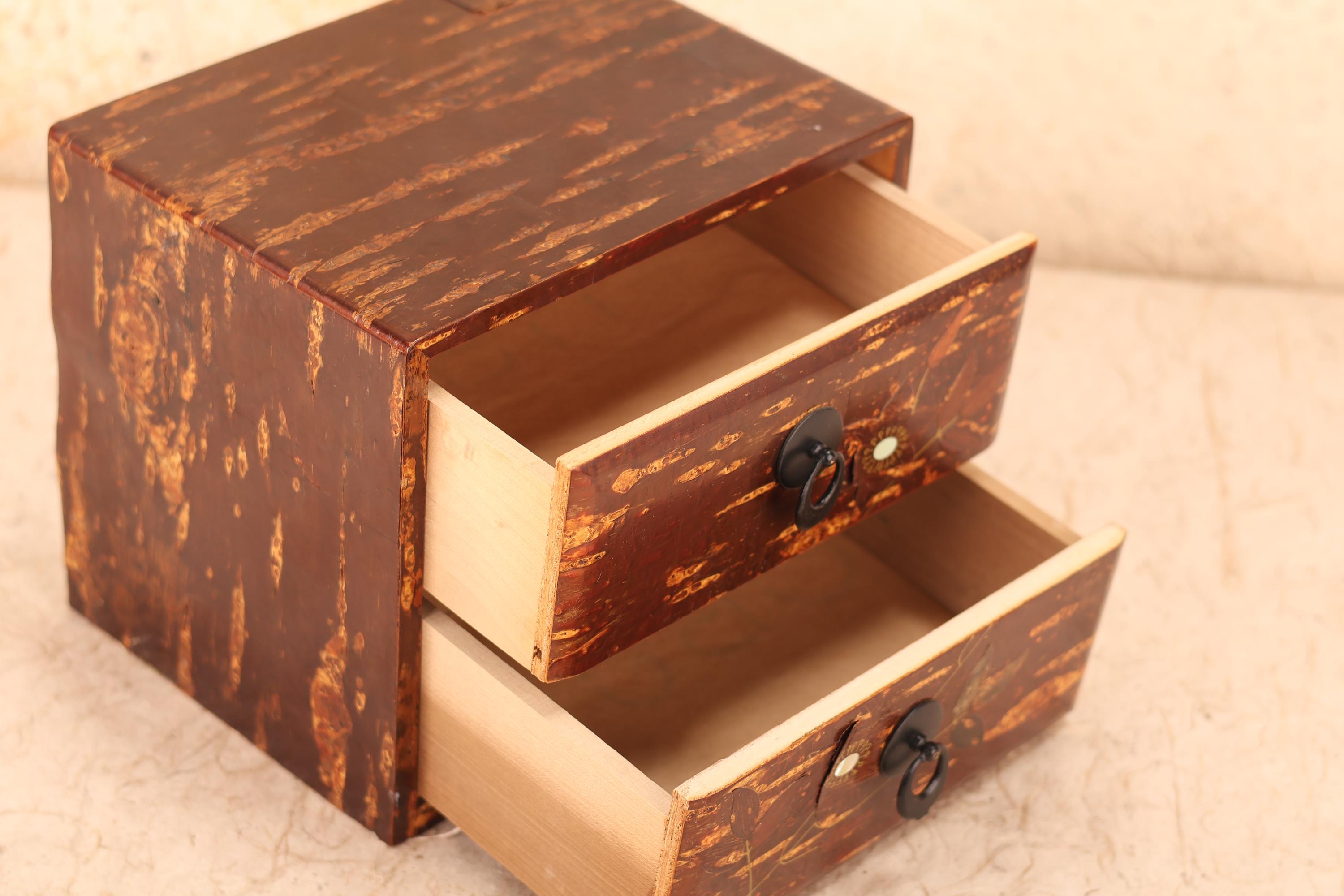 Japanese Sakura Bark Drawers Box (24J-541-2) - Etsy