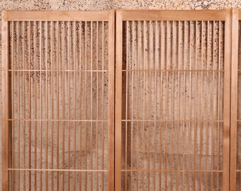 Vintage Japanese Shoin 4 Panels, Kumiko Style Lattice (24N-148-1
