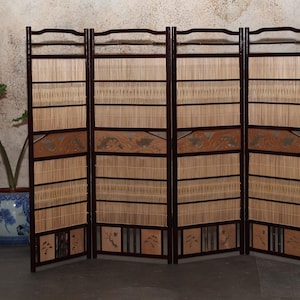 Japanischer Tsuit Divider 4 Panel Screen (24N-8-2)