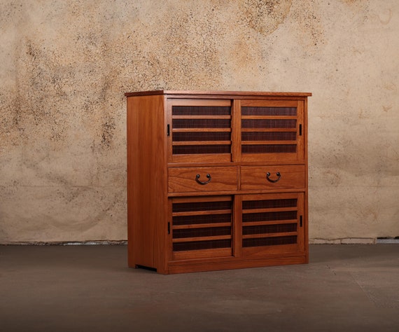 Japanese Style Kiri Wood Shoe Chest, Tansu, Getta Bako. (KB50) - Etsy