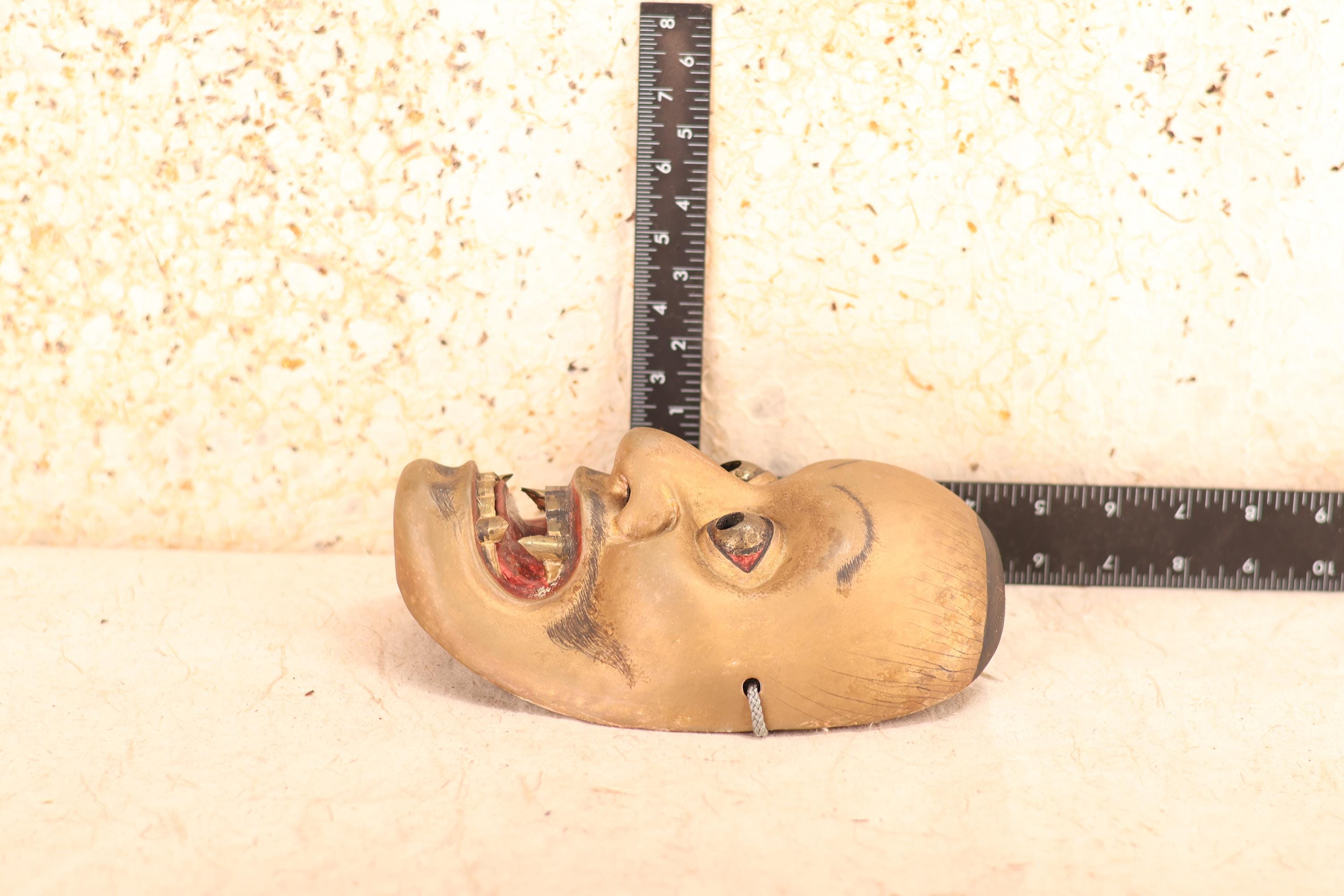 Japanese Wooden Mikazuki Mask (24J-342-9) - Etsy