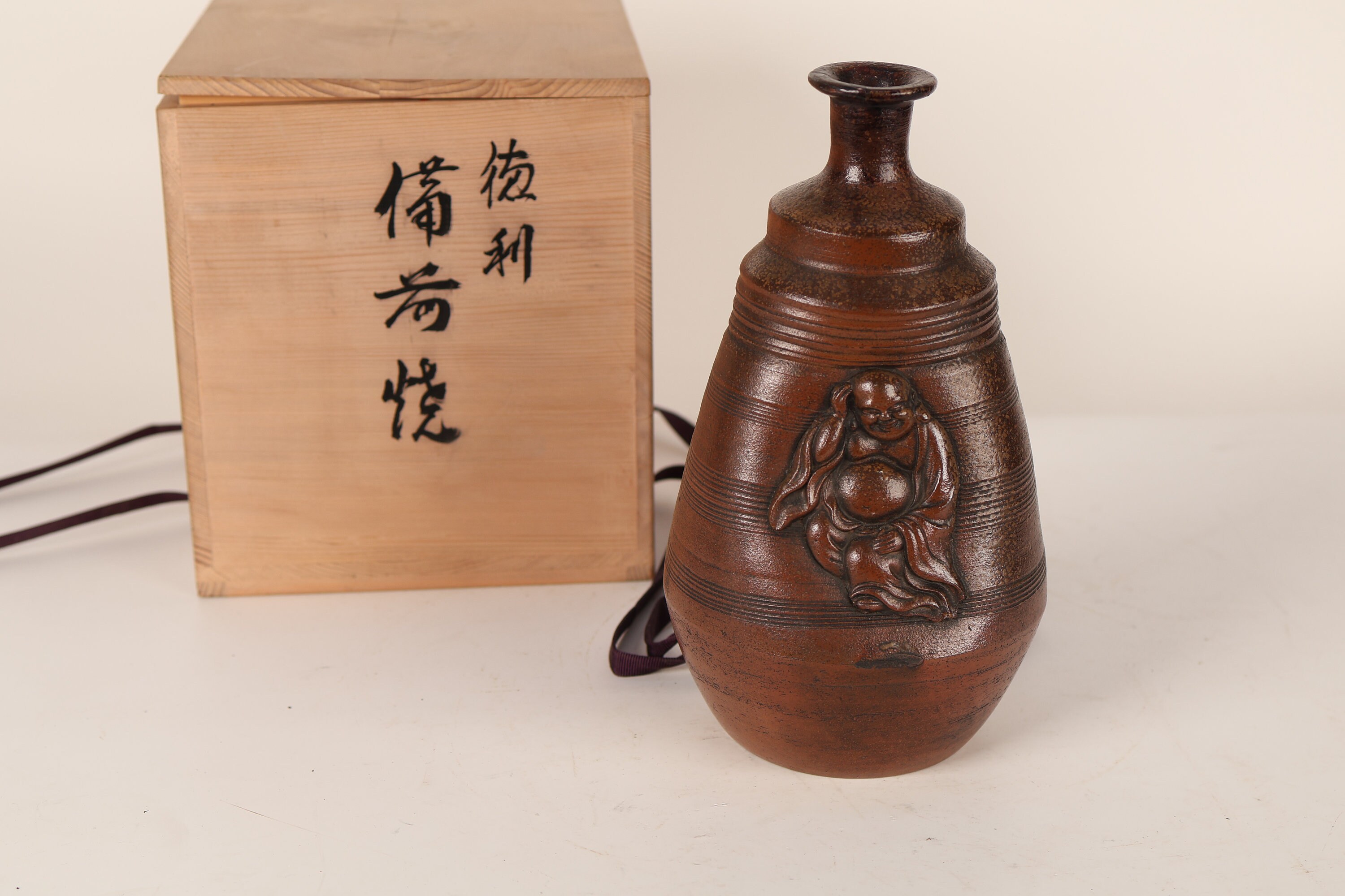 【備前焼 花入①】Bizen ware Flower vase ( 送料無料！) Isezaki Mitsuru 伊勢崎満, Three sided Bizen Flower Vase 備前