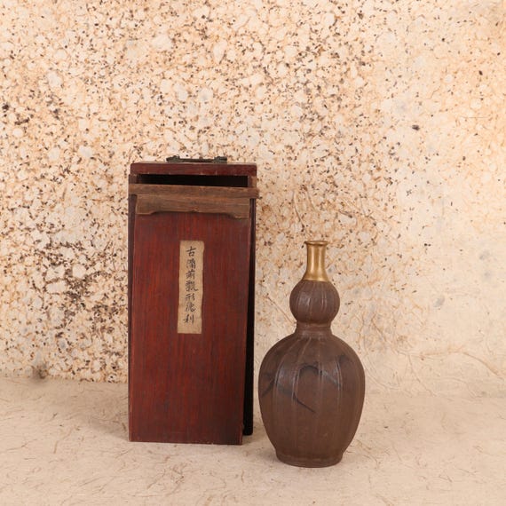 Antique Japanese Hyotan Shaped Sake Bottle, AS IS (SKU: 25S-795