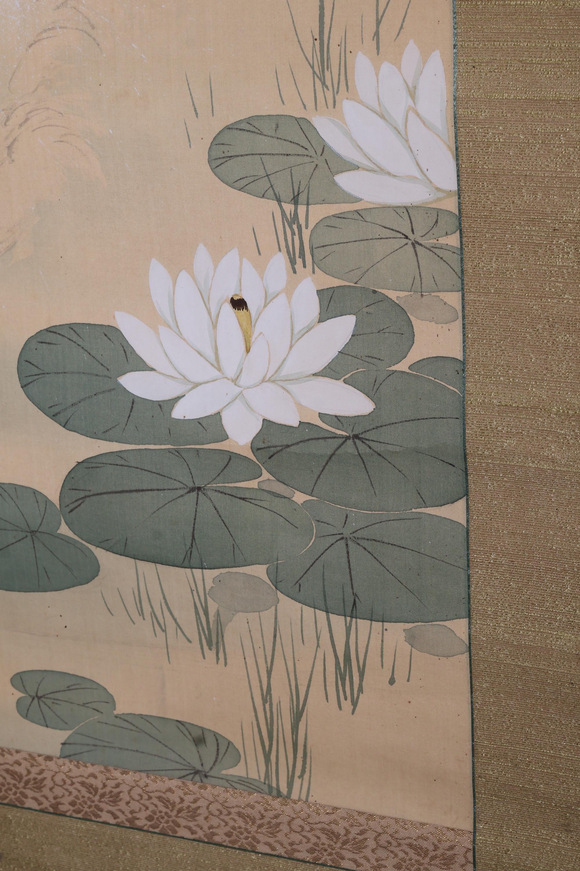 絵画 jamping Vintage Japanese Painting, Scroll. Jumping Carp(24n-j21-7