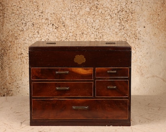Vintage Japanese Haribako Sewing Box, 1946 - 1965 (Mid Showa) | SKU: 26M-550