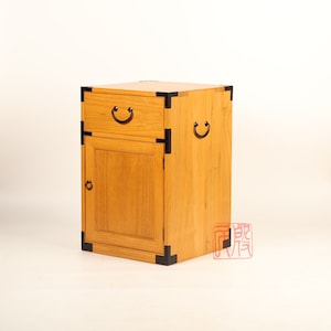 Japanese style night stand, hand made with solid kiri wood. (KB31)