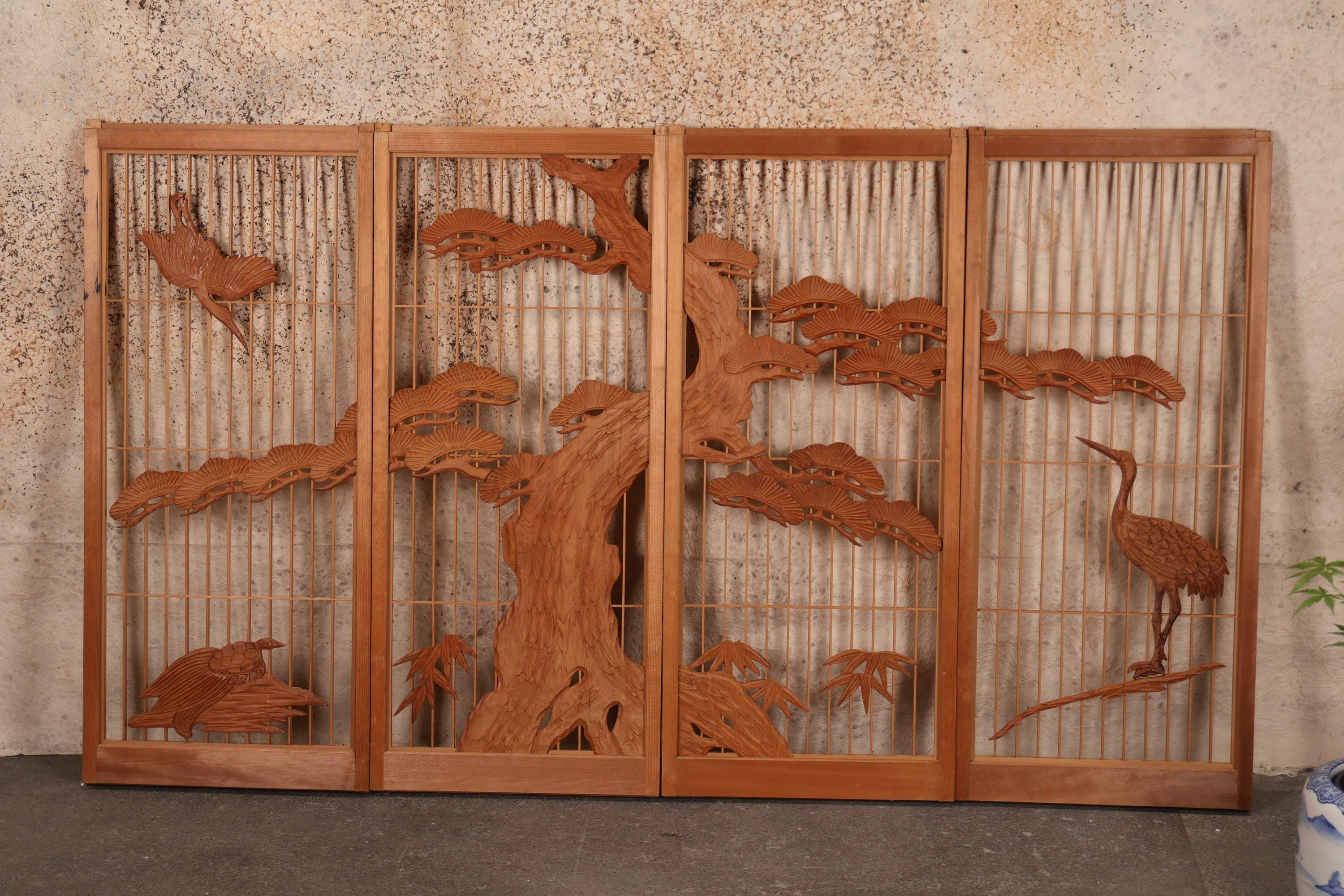 Antique Japanese Shoin Door — Wood, 1920, Taisho Era (SKU: 25M-550