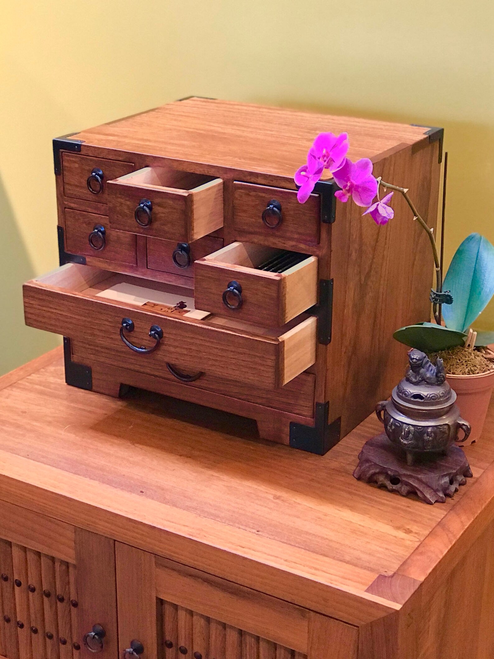 Japanese Style Jewelry Box Hand Made With Solid Kiri Wood. Etsy