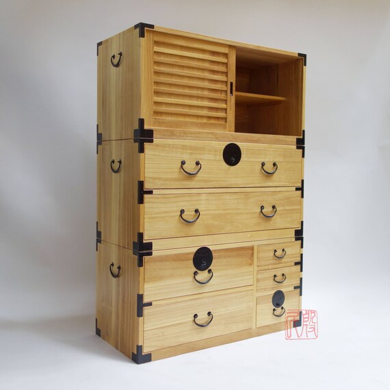 Japanese Style 3 Sections Clothing Chest Dresser Isho Dansu Etsy