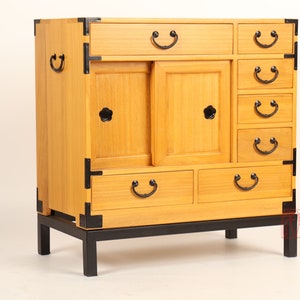 Japanese style artisan's chest, hand made with solid kiri wood. KB3 image 7