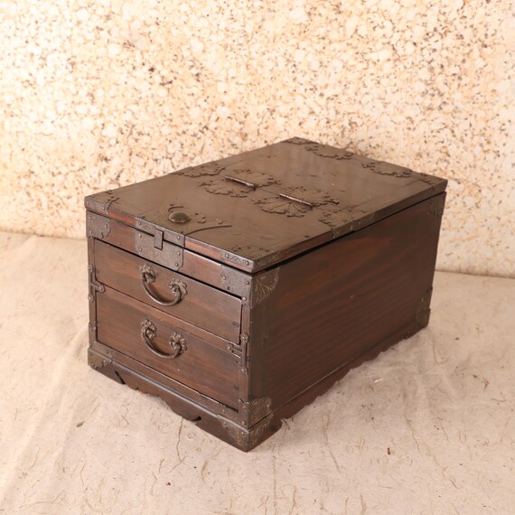Antique Japanese Mirror Box — Wood, 1920, Taisho Era (SKU: 25S-768