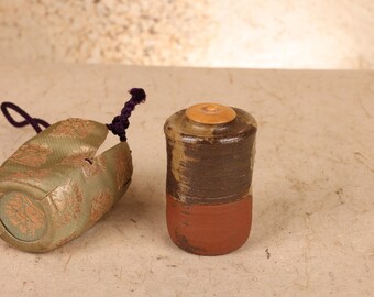Vintage Japanese Chaire (Tea Caddy) with Shifuku and Storage Box, Early Showa 1927-1945 | SKU: 26J-0796