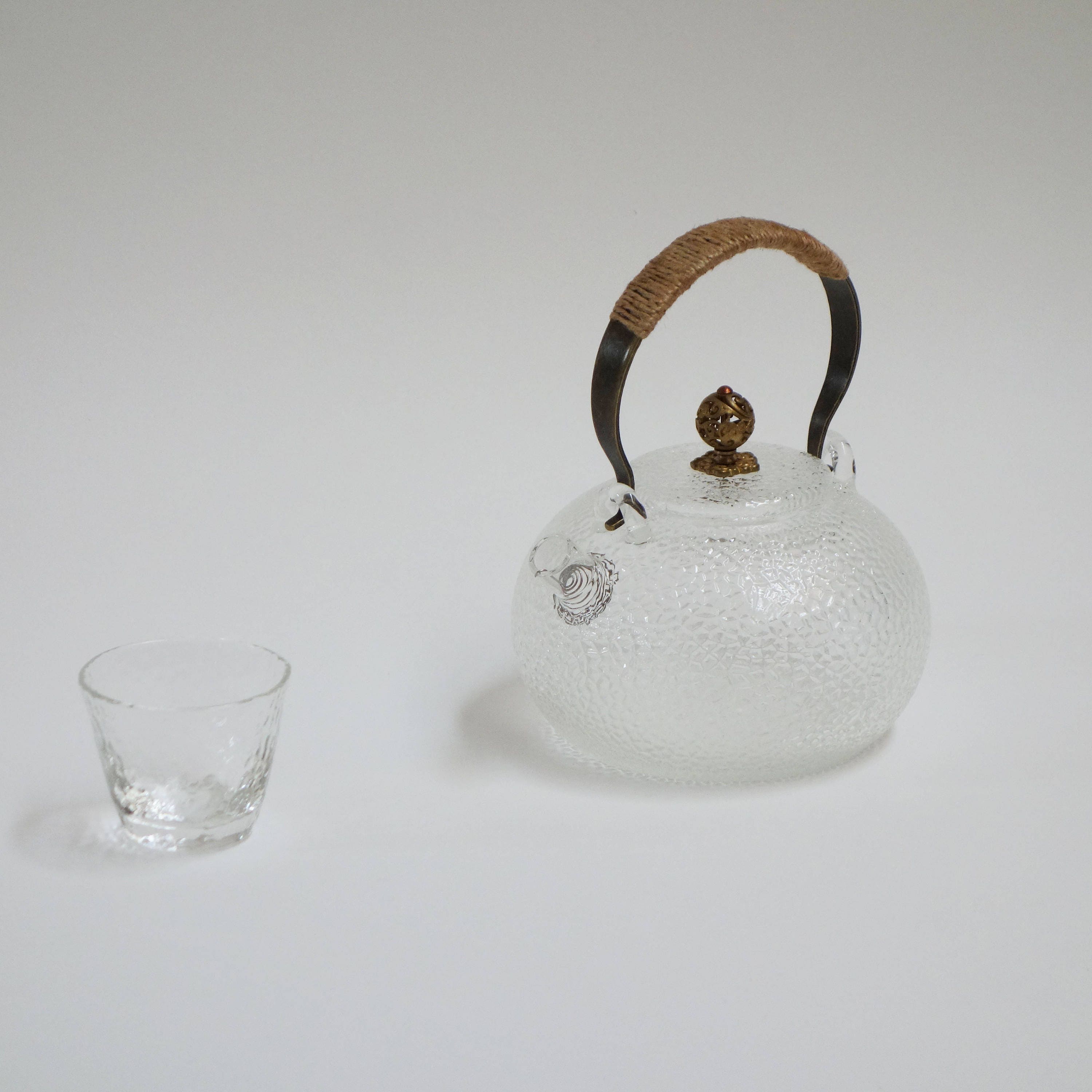 Japanese style glass teapot hammered kettle look Etsy