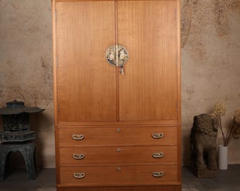 Vintage Japanese Tansu Chest, Small Wooden Drawer Cabinet, Iron