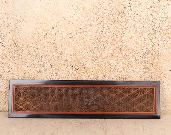 Vintage Japanese Kumiko Ranma Transom Panel with Asanoha Lattice, Early Showa (1927-1945) | SKU: 26M-748