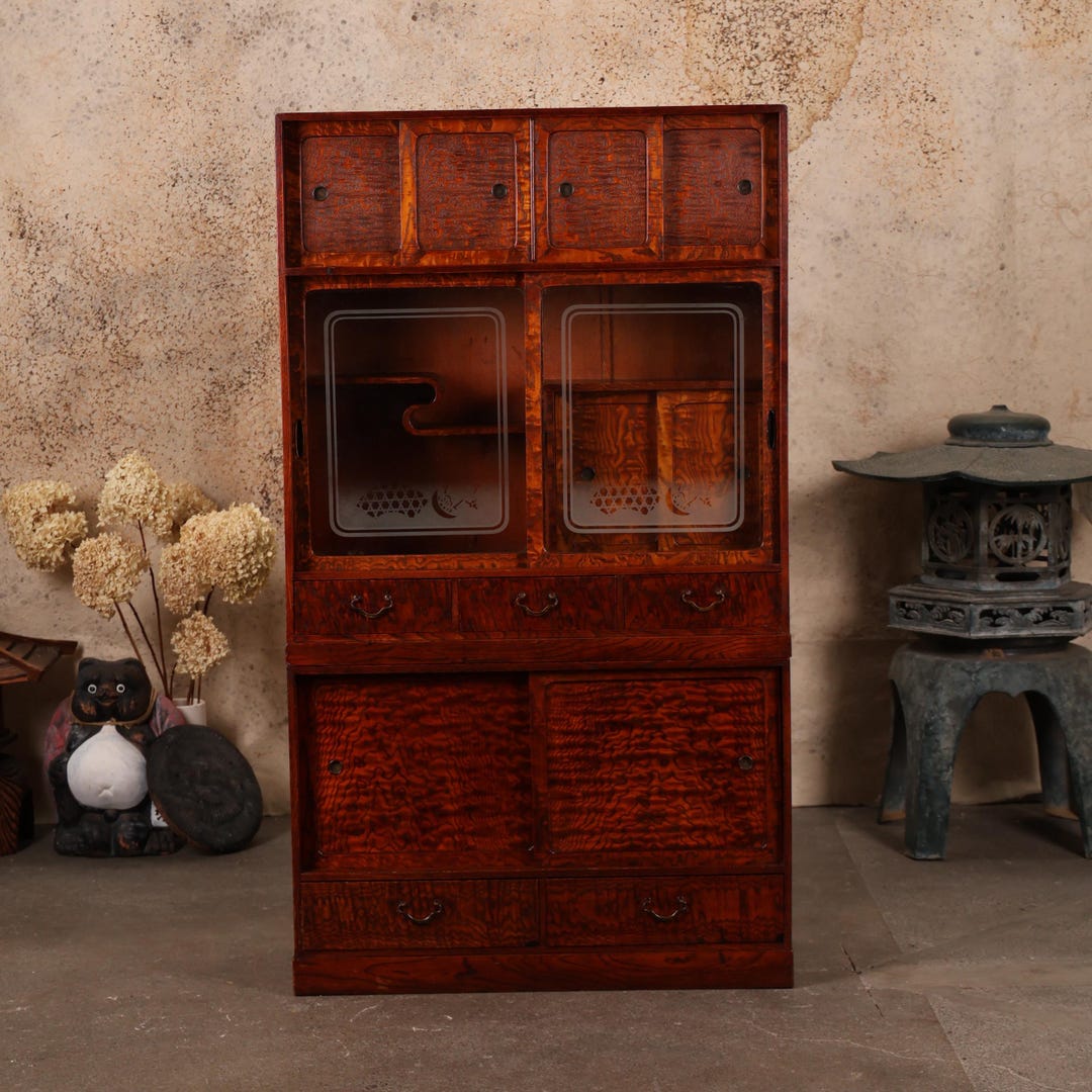 Antique Japanese Cha Tansu – Kiri Wood Tea Chest (SKU: 25S-C404
