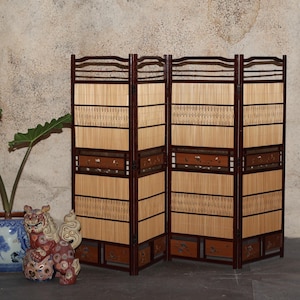 Japanischer Tsuit Divider 4 Panel Screen (24N-8-1)