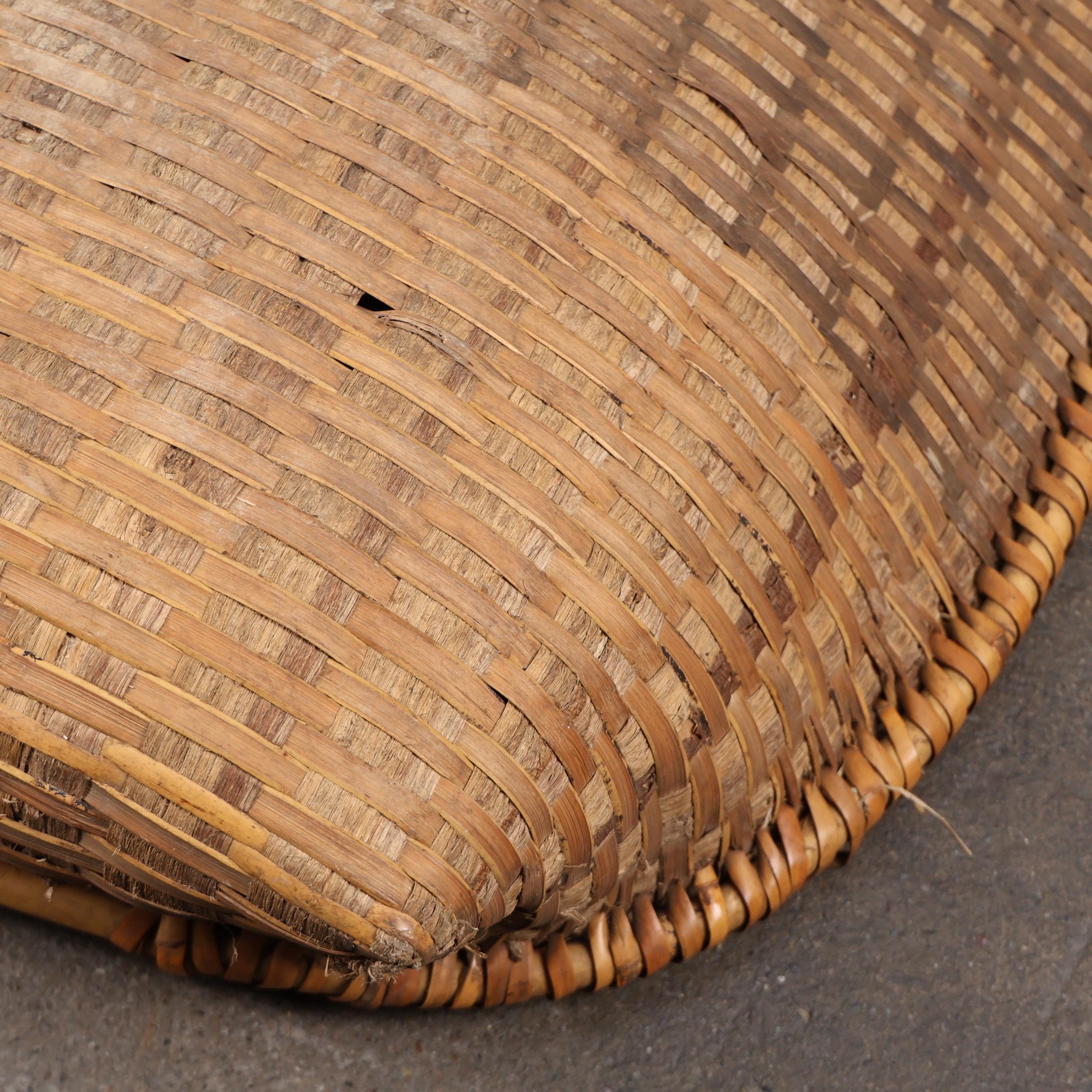 Vintage Shōwa Japanese Furuimi Woven Harvest Basket, 1950s (SKU