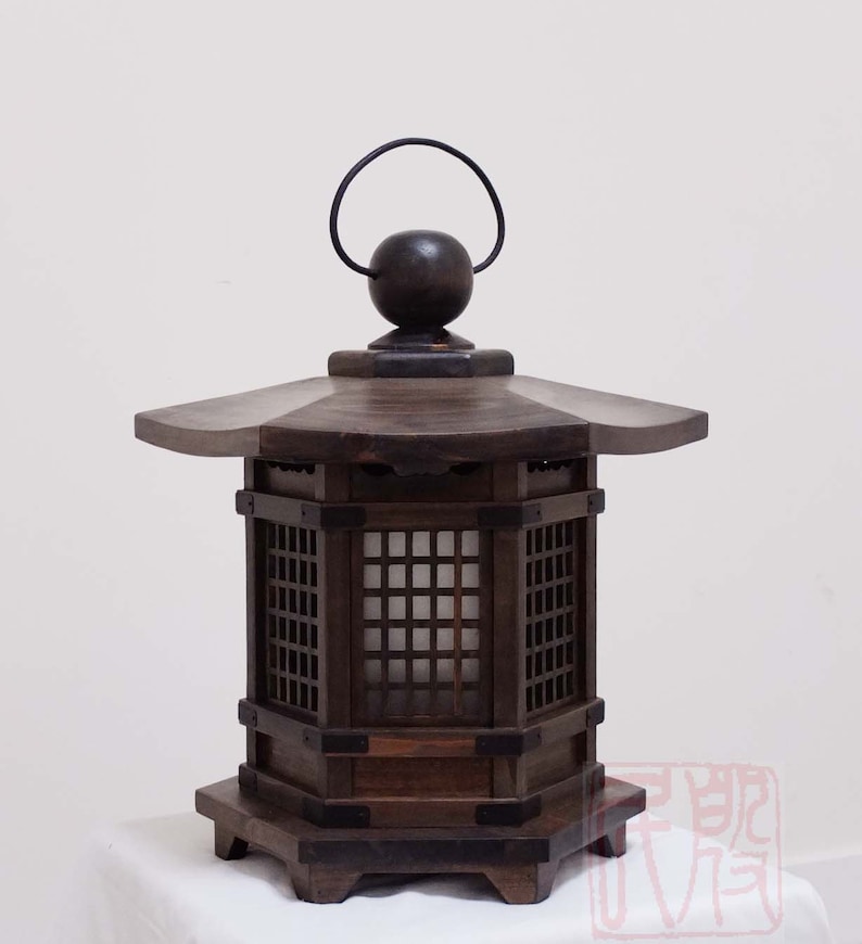 Japanese style lantern, made of solid fir wood. WL1 image 1