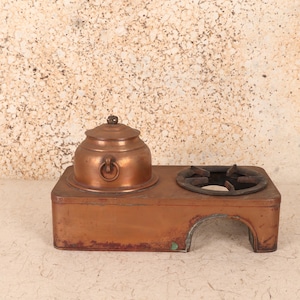 ヴィンテージ 日本製 火鉢 — 銅製、1930年、昭和時代 (SKU: 25S-574
