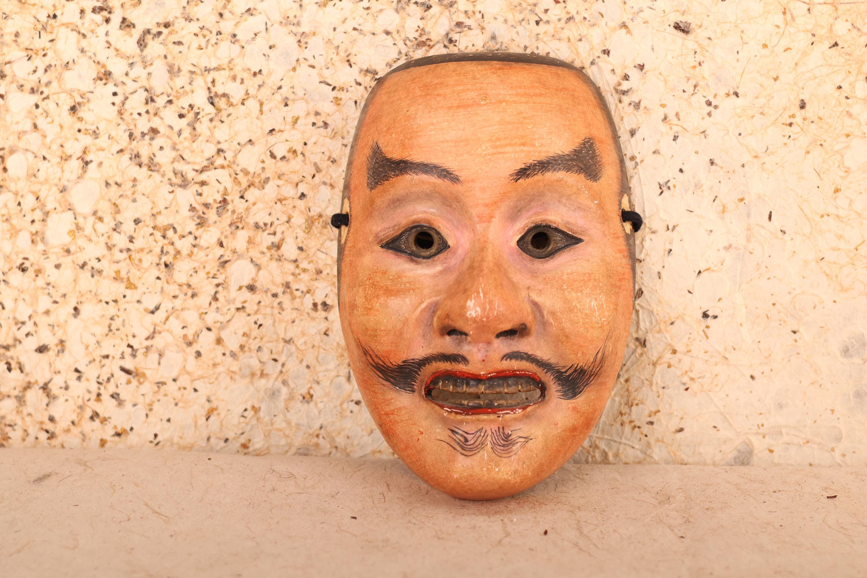 Japanese Wooden Mikazuki Mask (24J-342-2) - Etsy