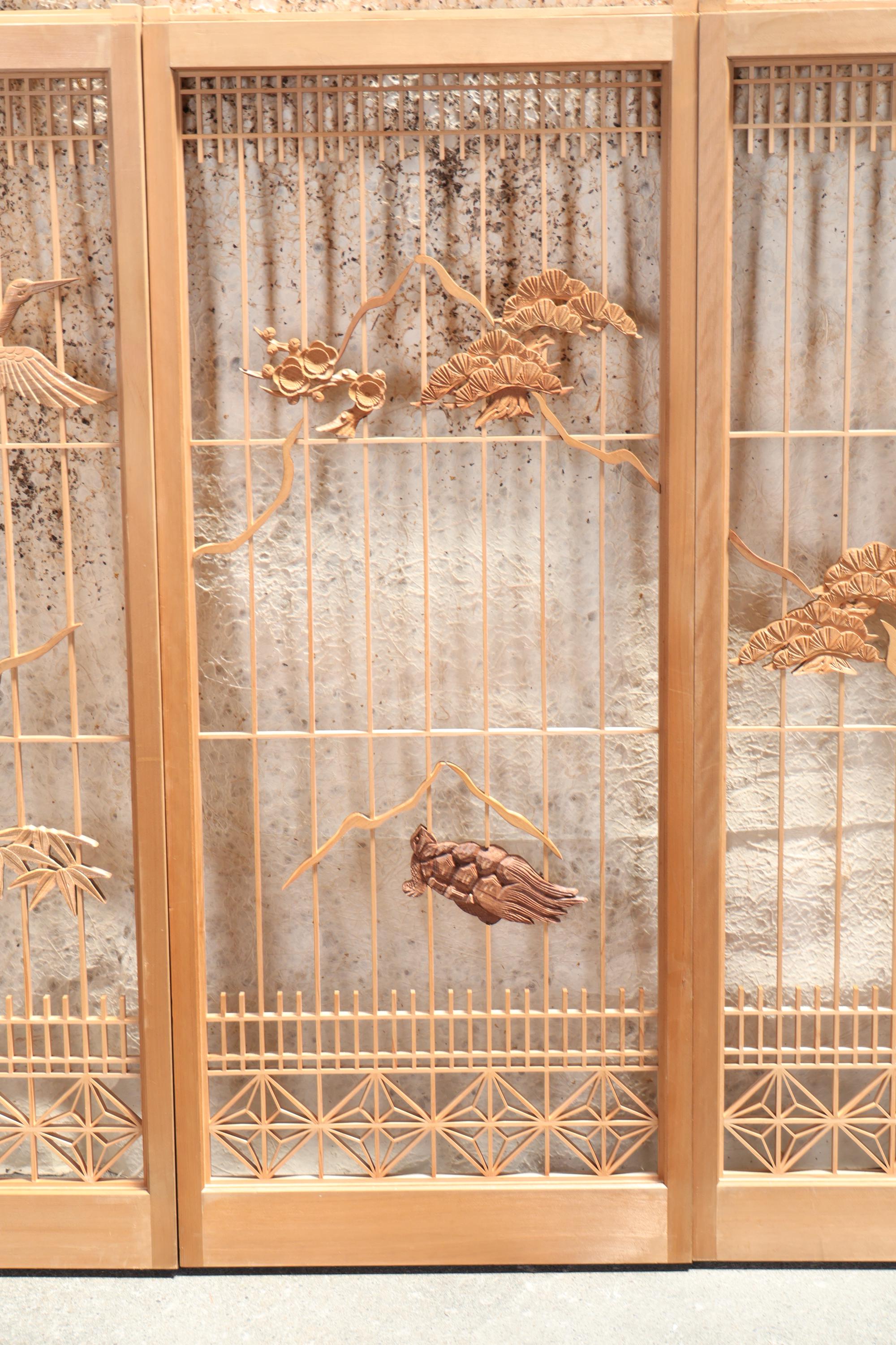 Shin shin様LINEN & DECOR×avec deuxclefs Vintage Japanese Shoin 4 Panels Ranma Lattice (25M-438) - Etsy