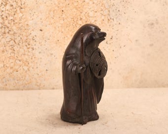 Rare. Japanese Art Figurine Statue, Tanuki, Bronze(24j-366