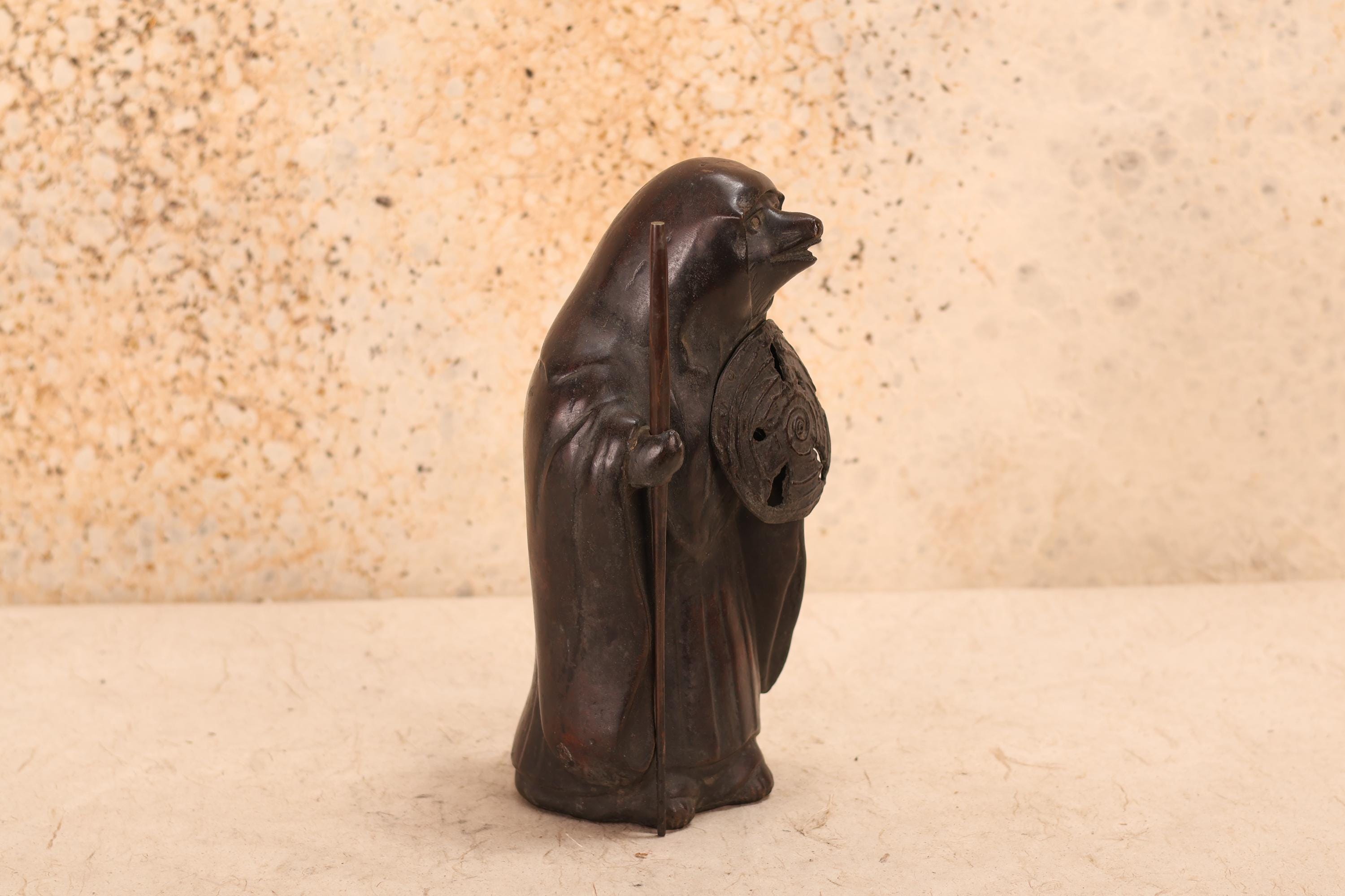 tanuki様 Rare. Japanese Art Figurine Statue, Tanuki, Bronze(24j-366