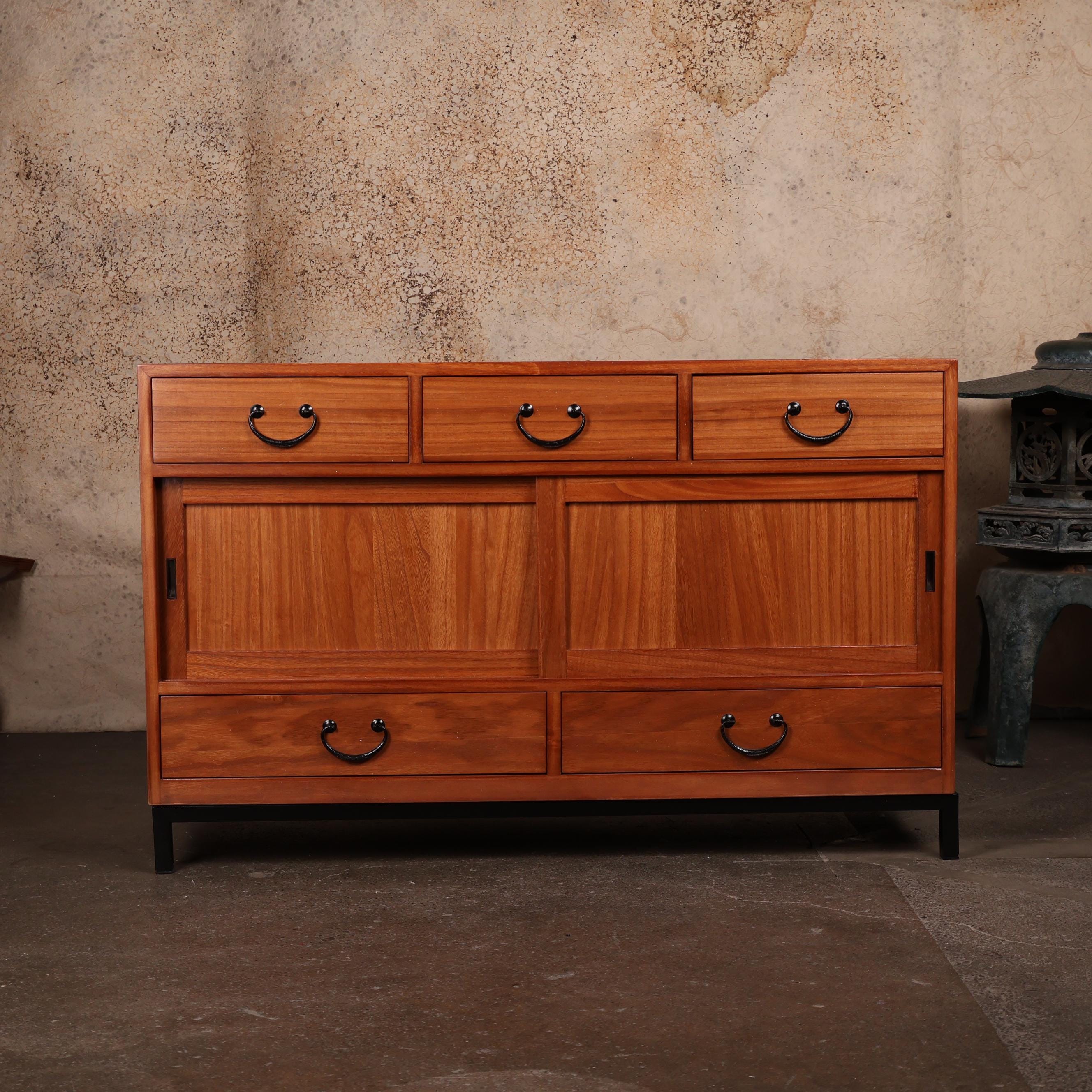 Japanese-style Wooden Tansu Console — Modern Media & Storage