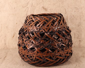 Vintage Shōwa Japanese Furuimi Woven Harvest Basket, 1950s (SKU
