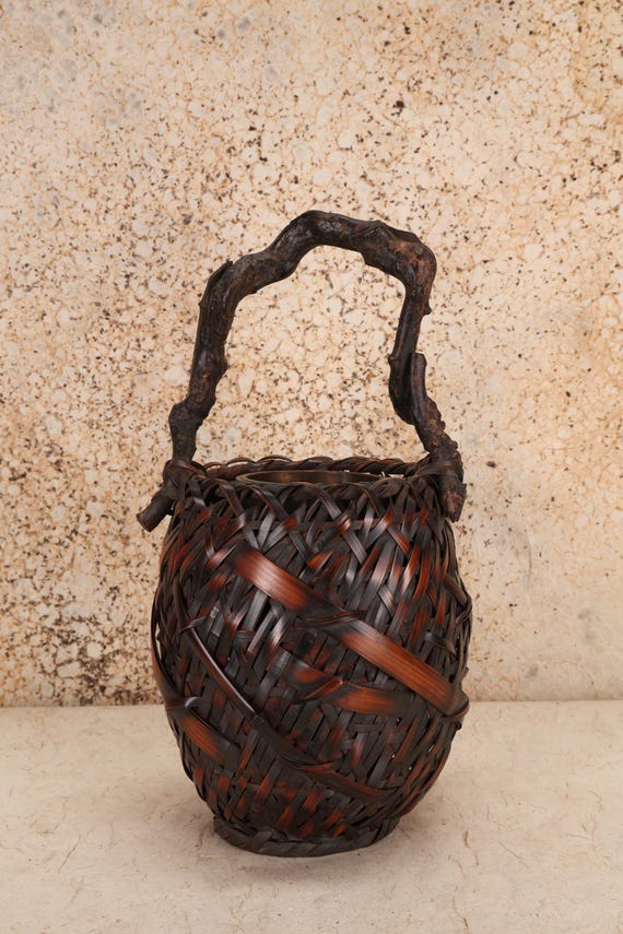 竹籠その1（明治頃） 明治時代 竹製の編みかご 明治時代 竹