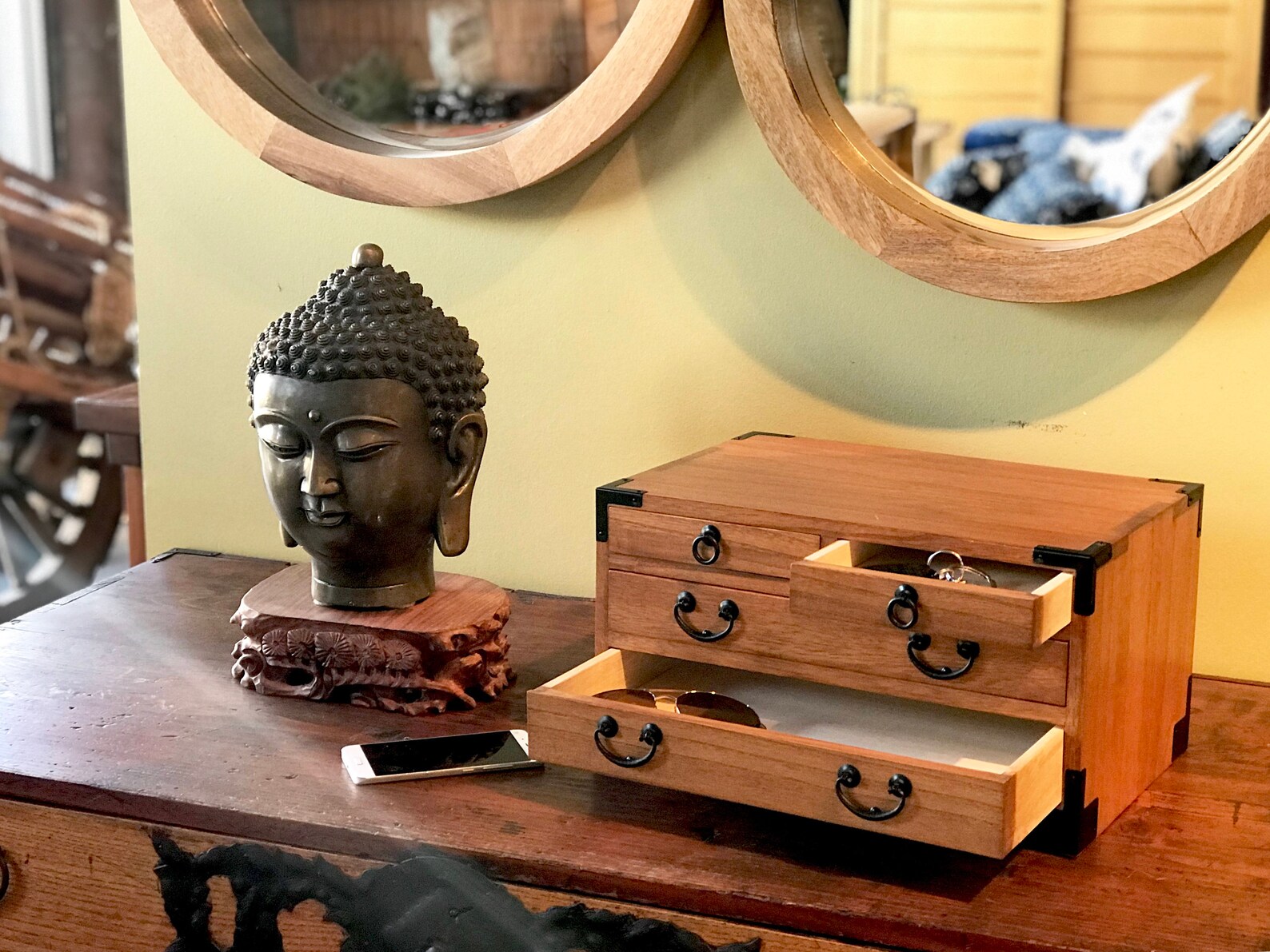 Japanese Style Jewelry Box Hand Made With Solid Kiri Wood. Etsy