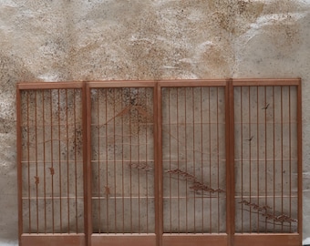 Puerta Shoin japonesa antigua — Madera, 1920, Era Taisho (SKU: 25 M-441)
