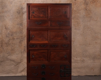 Antique Japanese Choba Tansu 2 Section (22J-D105)