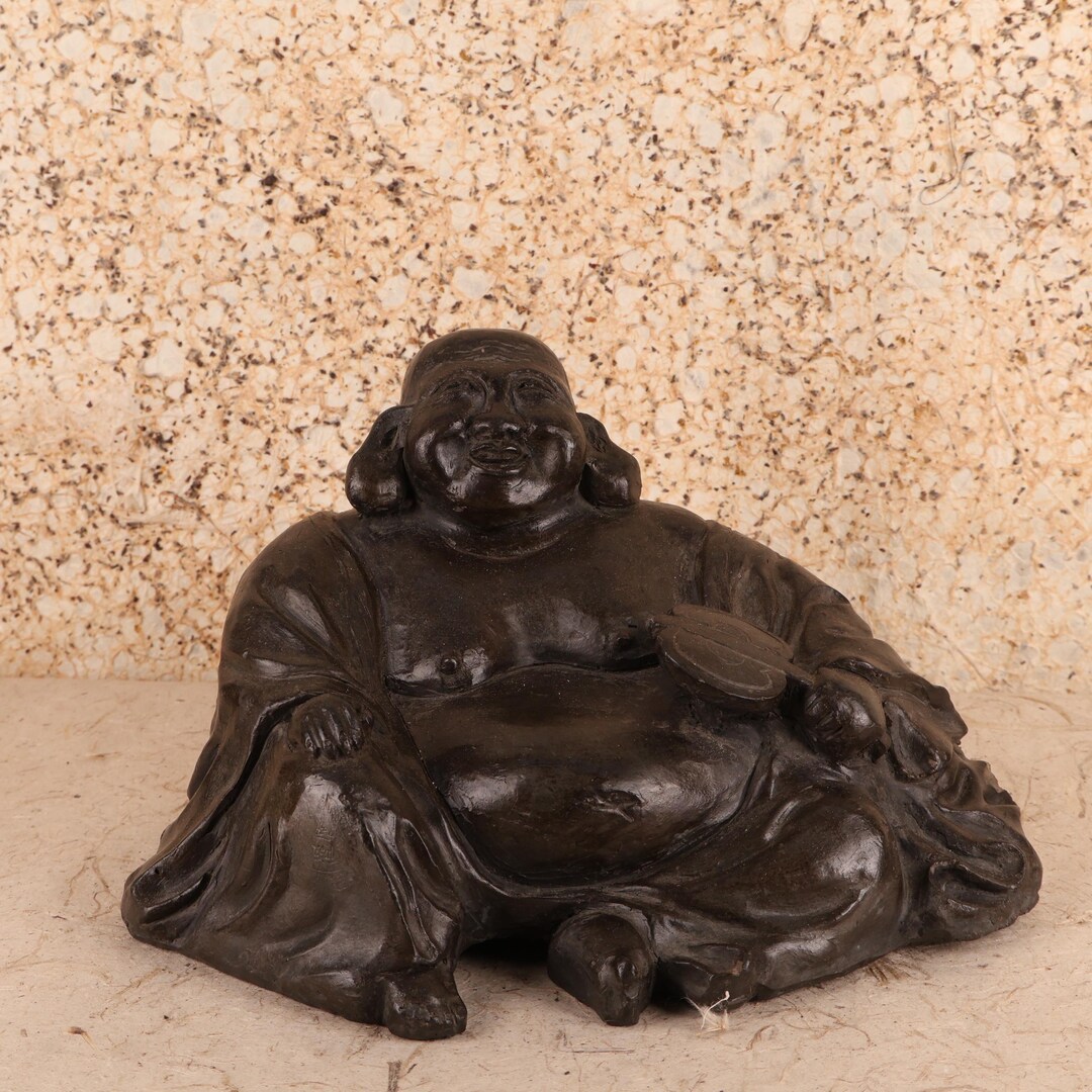 黒檀 布袋 置物 布袋さんの置物 七福神 布袋 様 木製フィギュア 高級