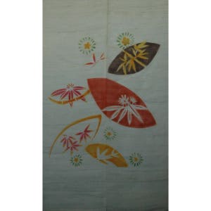 traditional linen noren, door way curtain. HANABI (07DA52) 35"W x 59"L
