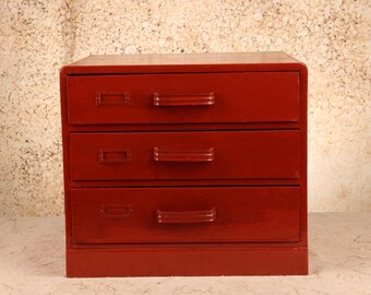 Vintage Japanese Three-Drawer Document Chest, Early Showa 1927-1945 | SKU: 26M-774-2