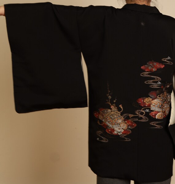 Vintage Japanese Haori Jacket, Kimono Jacket, (36… - image 3